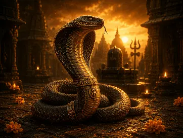 Snake in a devotional setting