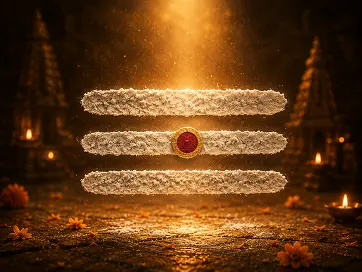Vibhuti / tripundra in a glowing devotional setting